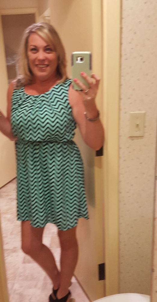 Short high neck sleevless lined dress